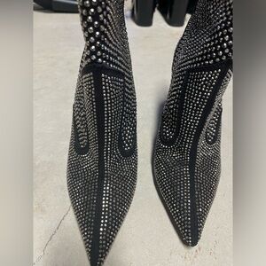 Studded stiletto ankle boots.